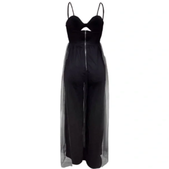 Elegant Black Wide Leg Jumpsuit - Picture 4 of 8